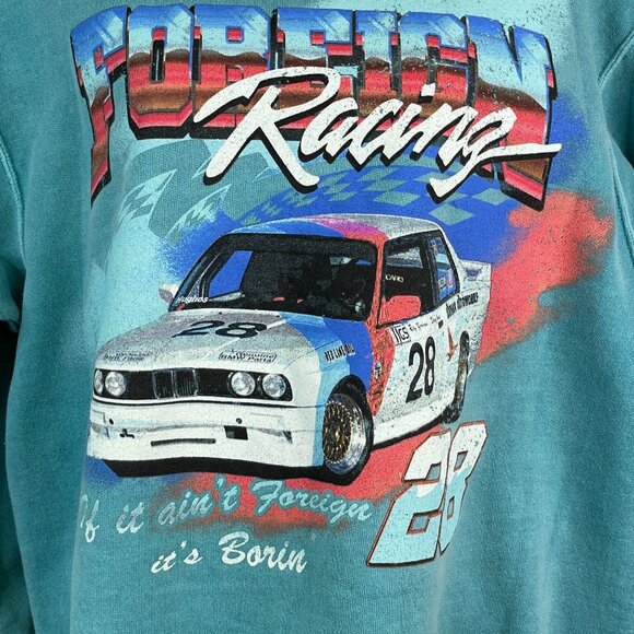 Pacsun Auto Racing Sweatshirt Top Unisex M Foreign Stock Car Graphic Fleece #28 - Picture 2 of 11